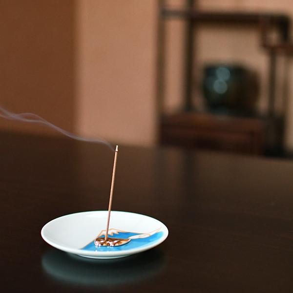 Blue Mt. Fuji Incense Plate & Incense Gift Box
