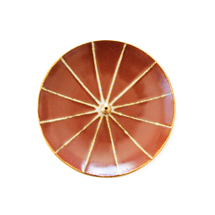 Shun Yoshino Circle Incense Plate / Gold Edge